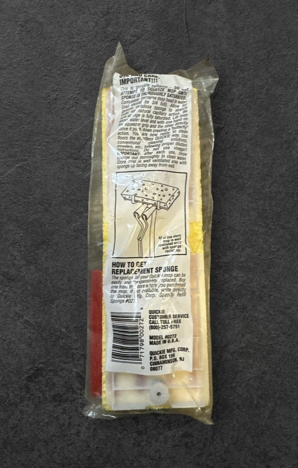 Quickie Professional Sponge Mop Refill Model # 272 Yellow Fits Mop #26 #27 NEW - Image 2 of 2