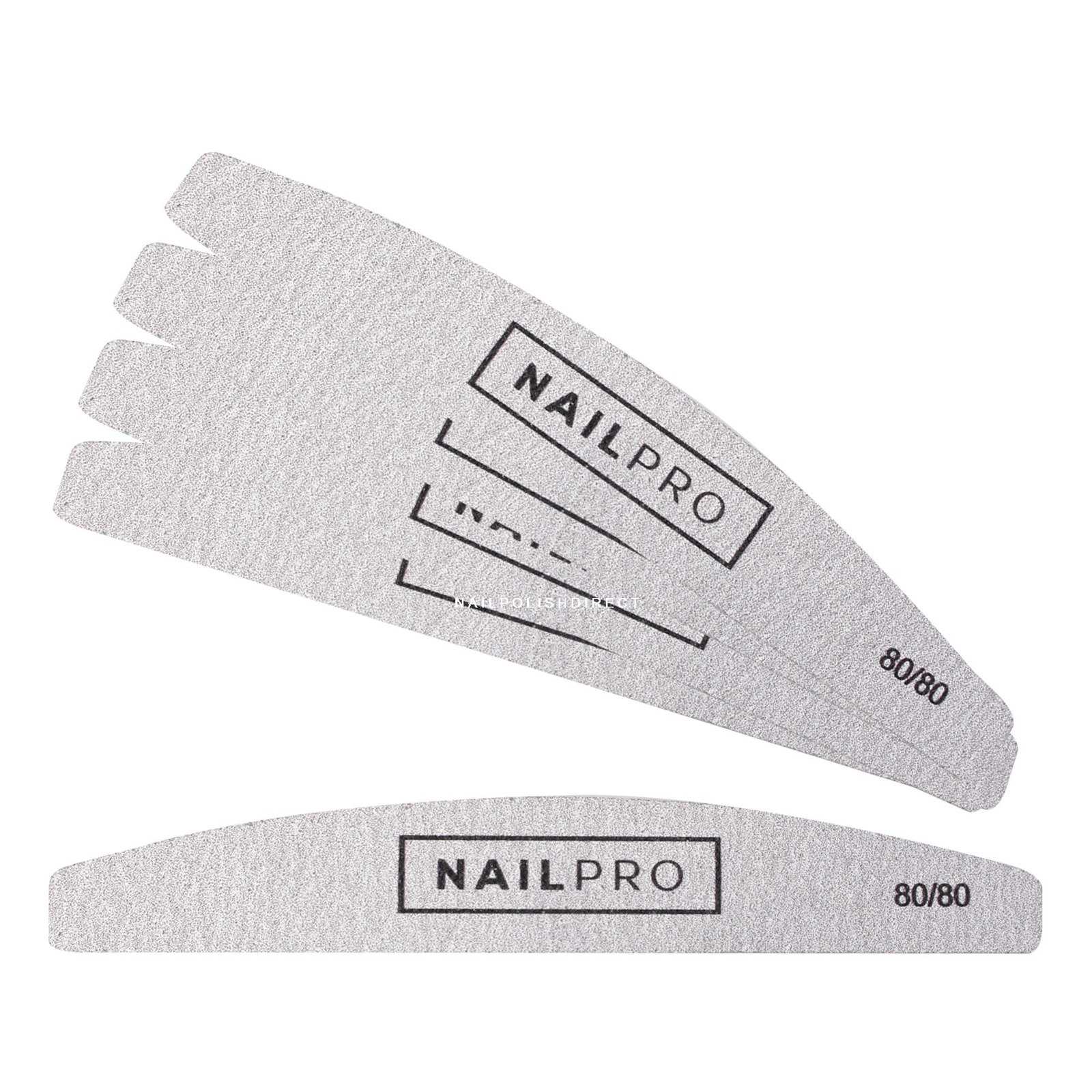 Nail Pro Moon Nail Files - Zebra - 80/80 Grit - Pack of 10