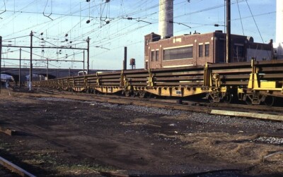 PC penn central rail train harrisburg,pa 1974 original kk railroad slide