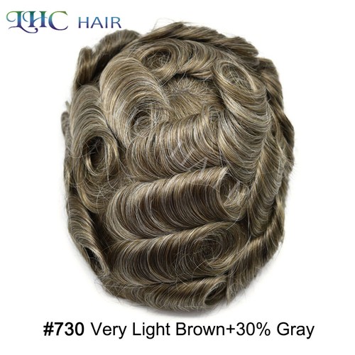 Full French Lace Men Toupee Natural Hairline Transparent Hair System Replacement - Picture 56 of 72