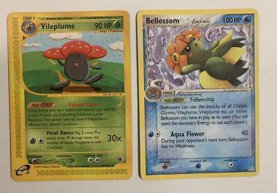ODDISH - GLOOM - VILEPLUME - BELLOSSOM - Pokemon TCG 8 Cards