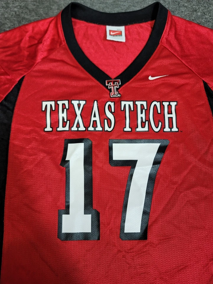 Vtg Nike Team WomenTexas Tech Red Raiders #17 Football Jersey XL Red Black NCAA - Image 4 of 4