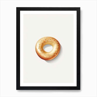 Gebackener Bagel Marker Kunst 1 Kunstdruck gerahmt Wandbild Poster Leinwanddruck Bild