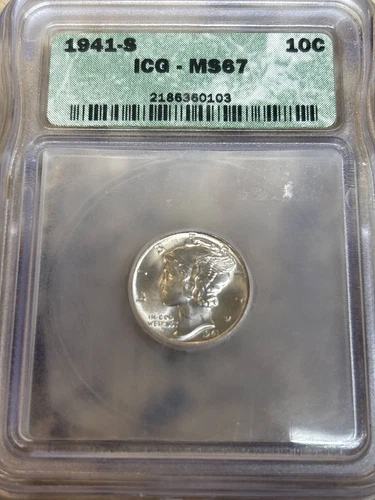 1941 S Dimes Winged Liberty Head or Mercury ICG MS-67