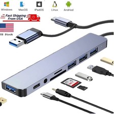 8-in-1 USB C Hub Multiport Adapter for MacBook Pro/Air, Dell XPS, iPad Pro