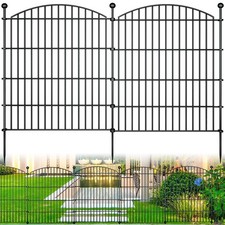 10 Panels Garden Fence Dog Fence Outdoor for Yard, 32in H x 23.6ft L Rustproo...