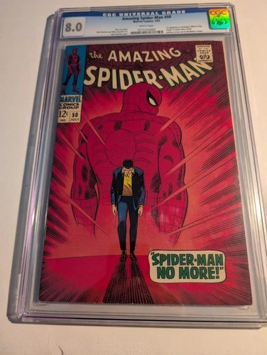 The Amazing Spider-Man #50 CGC 8.0 VF 1967  1st Appearance Kingpin! White Pages!