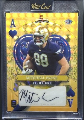 Mitchell Evans 2024 Wild Card 5 Draw 1/1 Gold Mosaic RC Auto Carolina Panthers