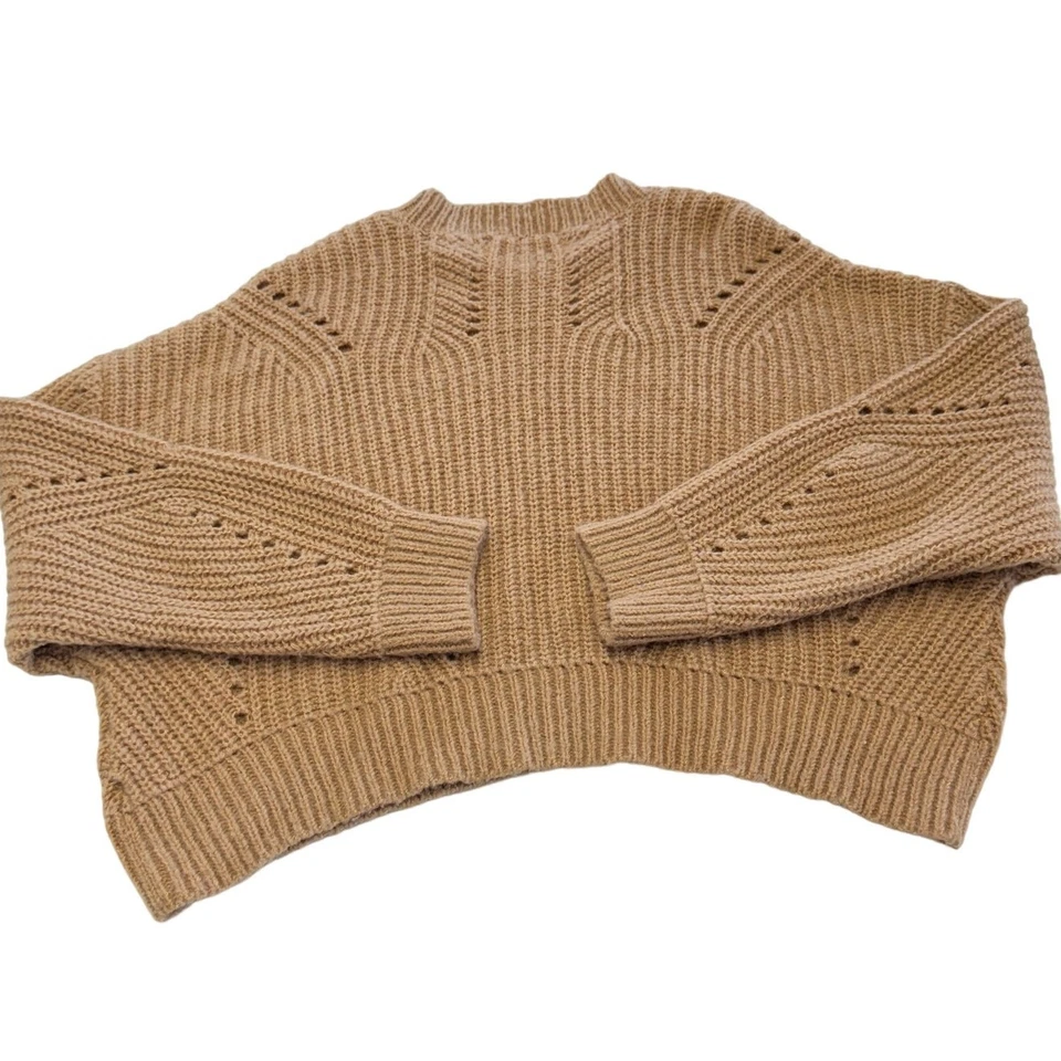Suéter Elizabeth and James Mujer XX Grande Tostado Tara Tejido Punto Abierto Foto 4 de 4