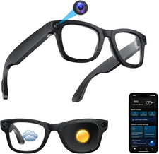 Smart Glasses with Camera, 8MP 108OP HD Video Recording Glasses with Audio, Al C