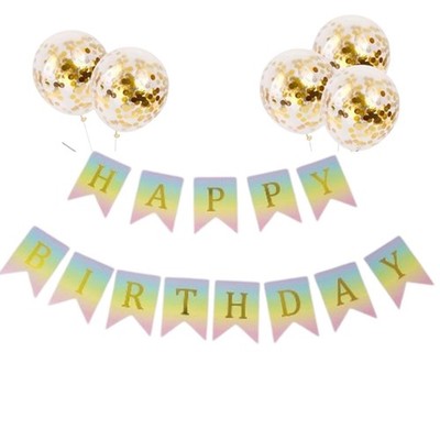 Happy Birthday Wimpel Banner Girlande bunt Jungen & Mädchen Party Deko