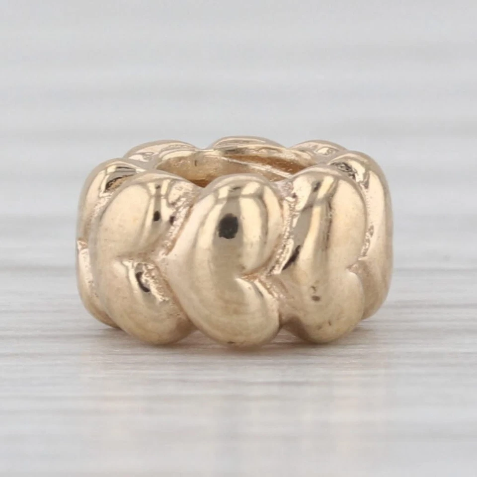 Authentisch PANDORA Klein Herzen Abstandhalter Bead Charm 14k Gelbgold 750203