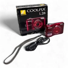 *FOR PARTS/REPAIR* Nikon Coolpix L28 Digital Camera - 20.1 MP, 5X Optical Red
