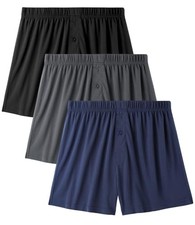Mens Boxers Durable Comfortable Boxer Shorts for Men Large 3b:black/Blue/Grey