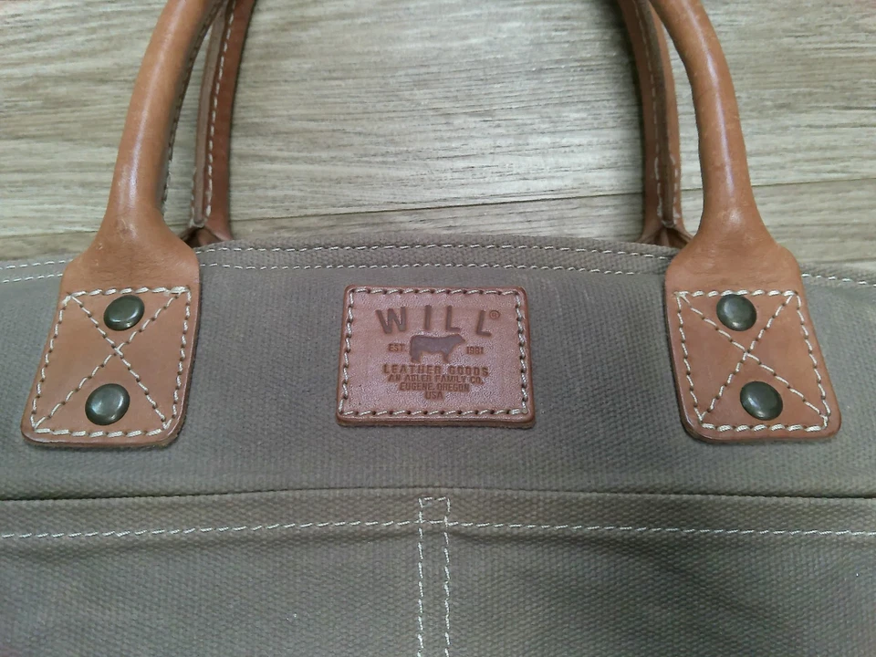 Bolso de Lona Will Leather Goods Cuero Encerado Fin de Semana Marrón Tostado 20" Foto 2 de 4