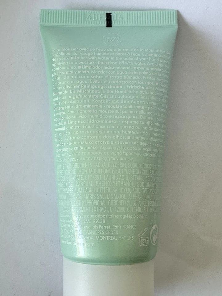 BIOTHERM BIOSOURCE Mousse 泡沫洗面奶 带锌/痤疮 — 第 3/3 张图片