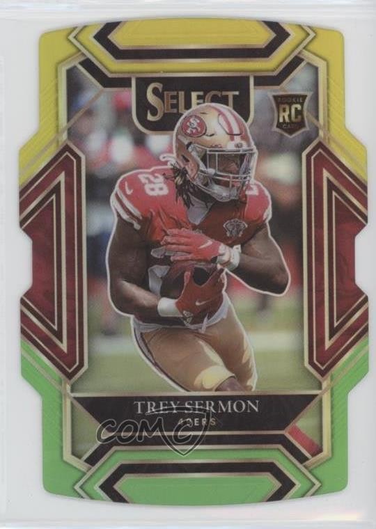 2021 Select Club Level Green & Yellow Prizm Die-Cut Trey Sermon Rookie RC 0ey4