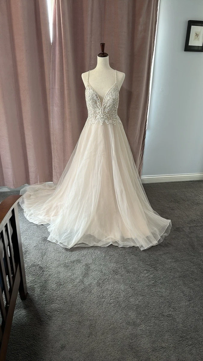 galina signature halter wedding dress Beaded Halter Open Back Sheath Wedding Dress