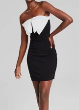 B Darlin Juniors Women Black Bow-Front Strapless Mini Dress Size 5/6