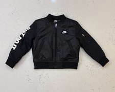 Nike Kids Boys Track Jacket Mesh Lined Full Zip Hooded Sportswear Black Sz 2T