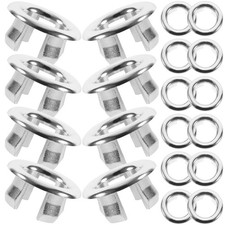 20Pcs Durable Plastic Sink Overflow Rings Bathroom Basin Cover Silver Trim