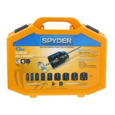 [USED] Spyder 600887 13 Piece Bi Metal Steel Hole Cutter Saw Kit with Blades and