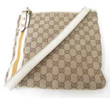 Vintage Gucci Sherry Line GG Canvas Shoulder Messenger Bag Crossbody I 49533