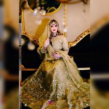 Designer Pakistani Indian Wedding Maxi Dress Long Size Medium And Small