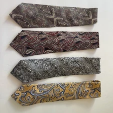 Lot Of 4 Men’s Ties Countess Mara, Van Heusen, Mark Alexander, Stafford SILK 