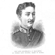 JOSEPH FITZGERALD McCARTIE 1st Durham Light Infantry - Antique Print 1886