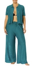 New Hurley Women's Swim Cover Up Crochet 2-Piece Set Teal Green -L