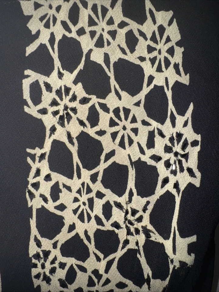 Maxi Vestido De Colección Y2K Azul Eva Talla 16 L/XL Negro Floral Cuentas Hada Caprichoso Foto 4 de 4