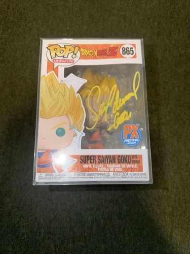 Funko Pop! DBZ Super Saiyan Goku with Energy #865 signed Sean Schemmel Cert JSA