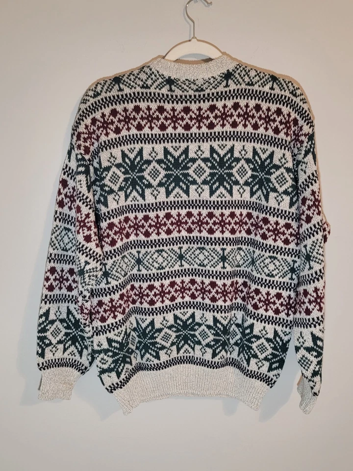 Suéter Tejido Grueso Vintage Territorio del Noroeste Años 90 Hecho en Algodón EE. UU. Abuelo M Foto 4 de 4