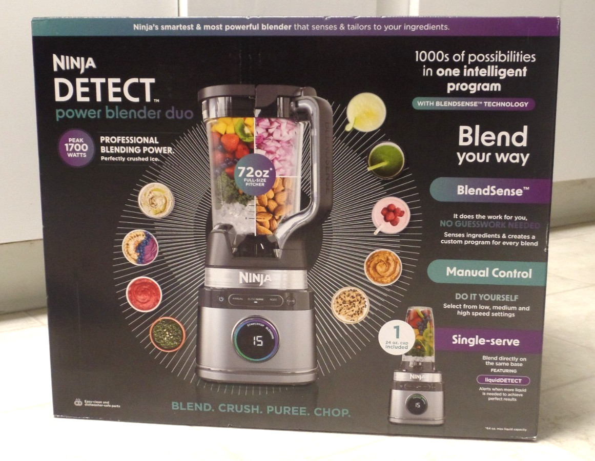 Ninja Detect Duo Power Blender + Personal Single-Serve, Blend Sense Technology,