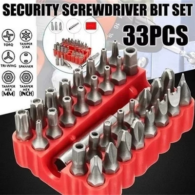 33-teiliges professionelles Sicherheits-Bit-Set manipulationssicher mehrere Typen magnetischer Schraubendreher