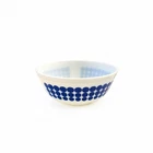 Vintage Pyrex Blue Dot White Milk Glass Mixing Serving Bowl MCM Kitchen USA