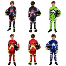 Kids Boys Biking Jersey Cycling Motorcycle Outfit Off-Road Off-Road Suit Racing