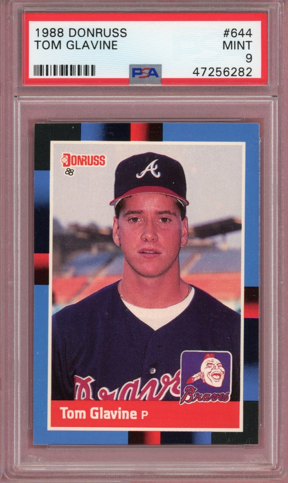 1988 Donruss #644 Tom Glavine Atlanta Braves Rookie Baseball Card PSA Mint 9
