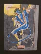 2012 Marvel Bronze Age Sketch Card Nightcrawler by Bui True 1 of 1