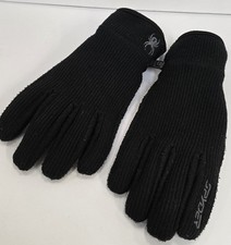 Spyder Core Conduct Men  s Medium Black Tech Gloves Touchscreen Leather Palm Knit