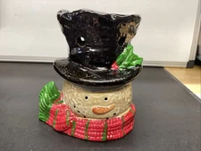 Yankee Candle Christmas Holiday Snowman Head Tart Warmer Tealight Burner 2012