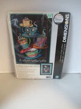 Dimensions Cross Stitch Kit  "A Whole Lotta Latte" #35218  has everything no fab