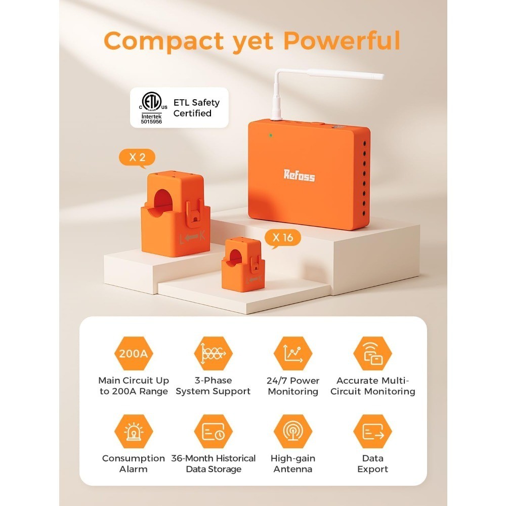 Smart Home Energy Monitor Compatible with Home Assistant Real Time Electricity