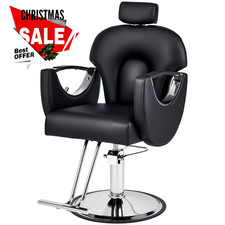 360  Styling All Purpose Hydraulic Black Reclining Barber Chair Salon Beauty Spa