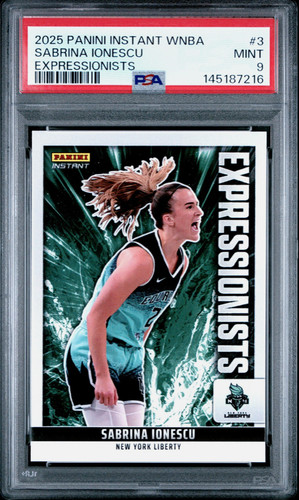 2025 PANINI INSTANT WNBA EXPRESSIONISTS NEW YORK LIBERTY SABRINA IONESCU PSA 9