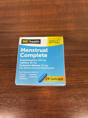 Dollar General Health Menstrual Complete 24 Gelcaps Exp. 08/2026