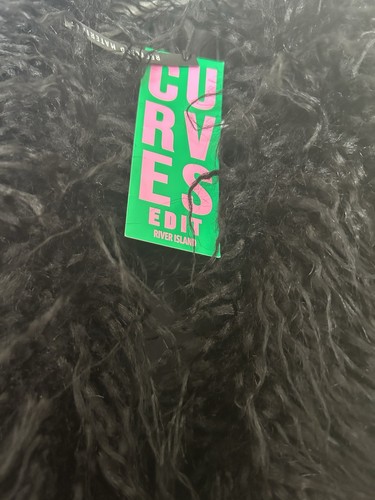 BNWT River Island Curve Retro look Black MIDI Coat - Picture 4 of 5