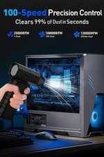 Cordless Electric Air Duster 130K RPM for Computer Keyboard Car Home Cleaning