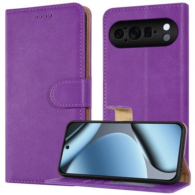 Étui à rabat en cuir pour Google Pixel 10 Pro XL (bleu
